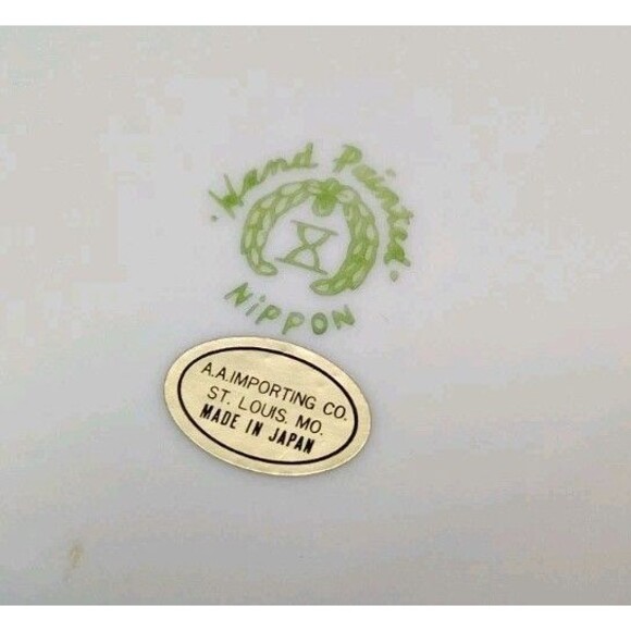 Vintage Nippon Hand Painted Porcelain Covered Jewelry Trinket Powder Box Cottage - Picture 6 of 11